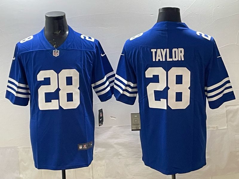 Men 2025 Indianapolis Colts #28 Taylor blue  Nike Limited NFL Jersey 01